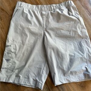 Columbia Light Gray Kids Cargo Shorts